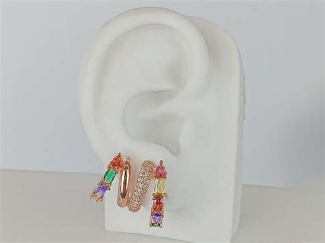 Gf Brutos Brinco Ear Cuff Pedras Color