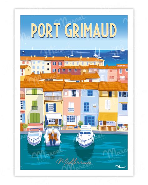 Affiche Port Grimaud Marcel Travel Posters Taille X Cm