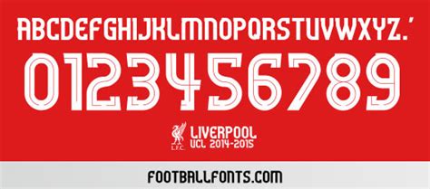 Liverpool 2014-2015 UCL Font TTF | Football Fonts