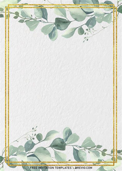 8 Gorgeous Greenery Eucalyptus Wedding Invitation Templates Çerçeve