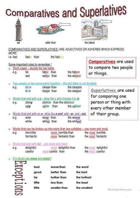 Comparatives And Superlatives English ESL Worksheets For Distance