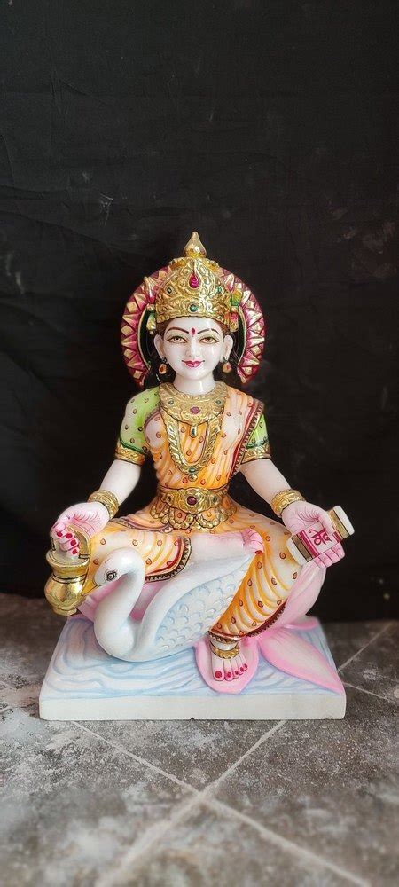 White Painted Gayatri Marble Statue For Temple Size 3 Ft At Rs 65000