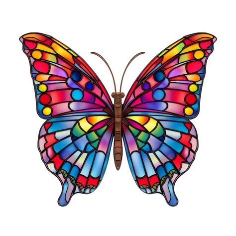 Premium Photo A Brightly Colored Butterfly With A Black Outline On A