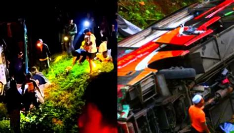 Sempat Terguling Ke Parit Begini Kronologi Dan Penyebab Kecelakaan Bus