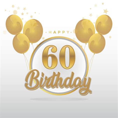 Premium Vector | Happy 60th birthday balloons greeting card background ...