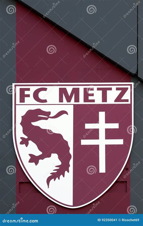 FC Metz logo on a wall editorial photo. Image of brand - 92350041