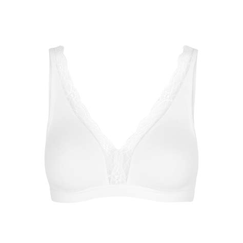 Hanro Hanro White Lace Trimmed Soft Cup Bra Editorialist