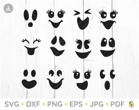 Ghost Face Svg Bundle Ghost Svg Face Svg Halloween Svg Etsy