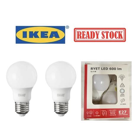 Ikea Ryet Led Bulb E27 600 Lumen 5000 Kelvin Globe Opal White 2