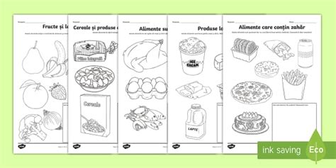 Piramida alimentelor de colorat Twinkl România Twinkl