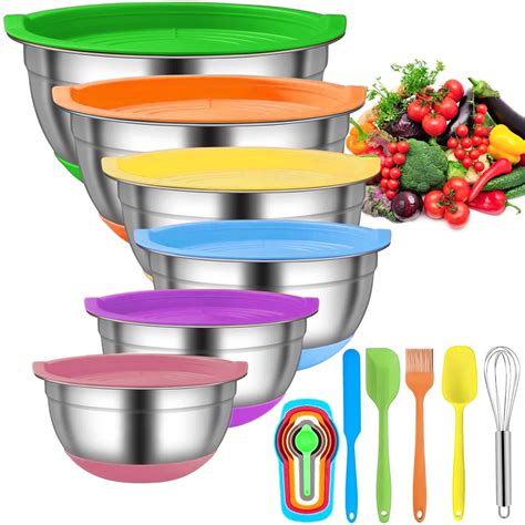 Stusgo 6-Piece Stainless Steel Mixing Bowls with Non-Slip Bottoms ...