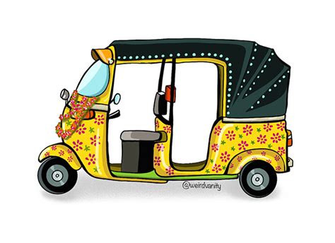 Indian Auto Rickshaw Digital Drawing Behance