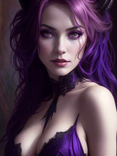 Devil Beautiful Sexy Woman Purple Hair Dark Mak 0 By Arrojado On Deviantart