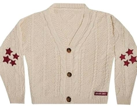 Taylor Swift Red Tv Cardigan New Size Medium Large Cream Sweater Stars