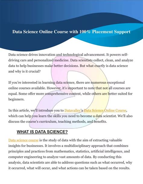 Ppt Data Science Online Course With Placement Support Powerpoint