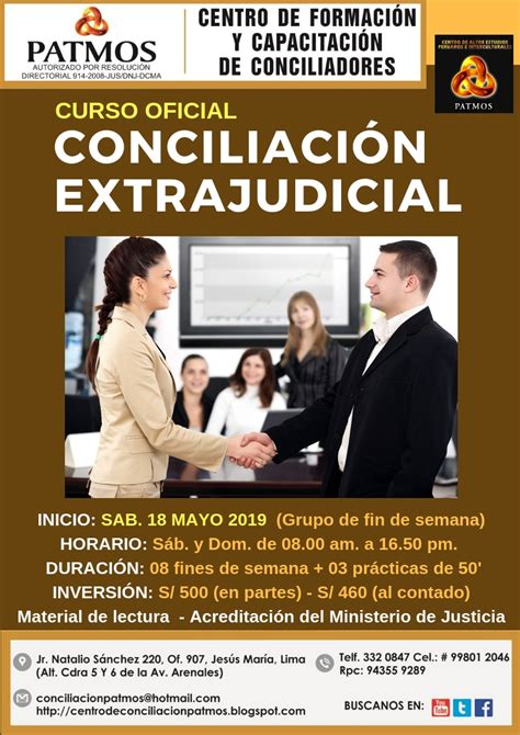 CURSOS DE CONCILIACIÓN EXTRAJUDICIAL MAYO 2019 CENTRO DE ALTOS