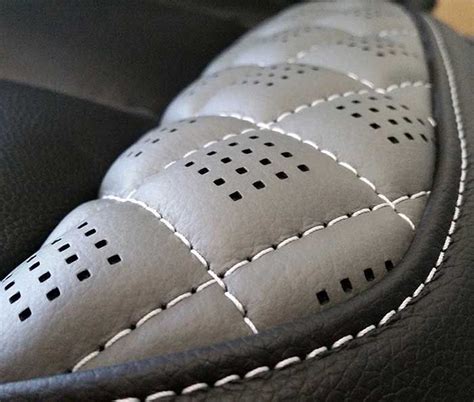 Perforated Quilted Two Tone Leather Seat Cooling Heating Car