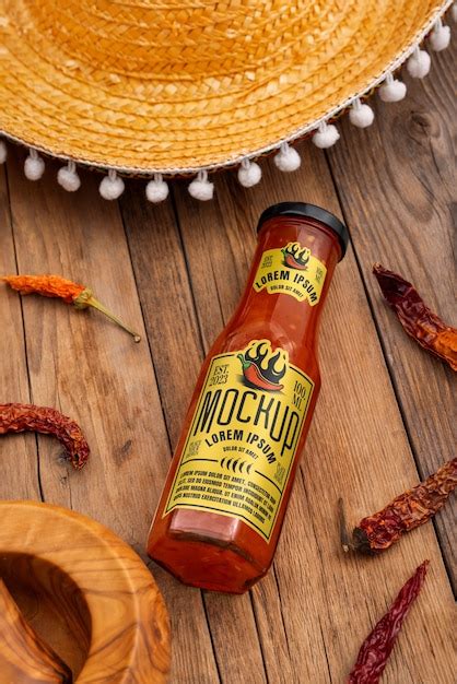 Premium Psd Delicious Mexican Chili Packaging Mockup