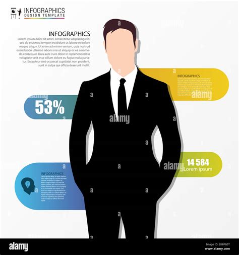 Businessman In Suit Infographics Design Template Vector Illustration