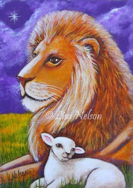 Lion Lamb Painting at PaintingValley.com | Explore collection of Lion ...