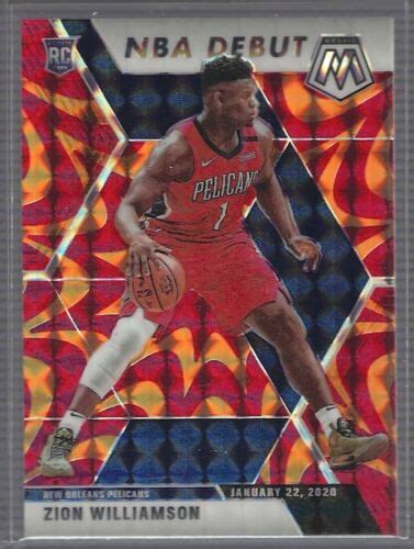 Zion Williamson Panini Mosaic Orange Reactive Prizm Nba Debut