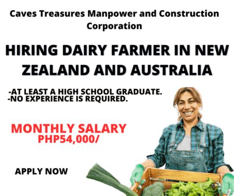 Hiring Dairy Farmer In New Zealand And Australia Salary Php Month