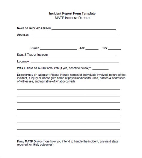 Incident Report Template Word - FREE DOWNLOAD - Aashe