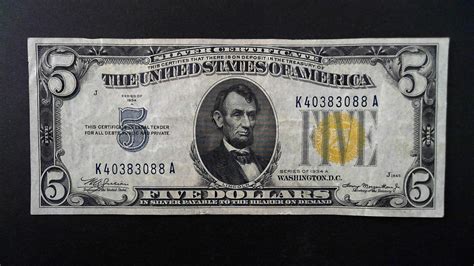 A Yellow Seal North Africa Wwii Us Silver Certificate