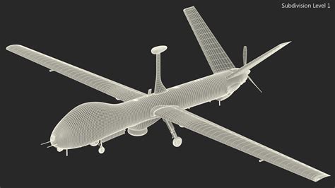 Elbit Hermes Uav Equipado Para Maya Modelo D Ma Free D