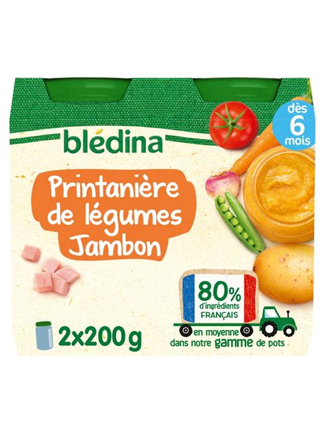 Petit Pot B B D S Mois Printani Re De L Gumes Jambon Bledina