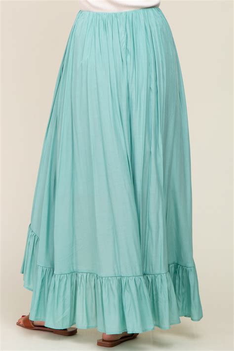 Sage Ruffle Hem Maxi Skirt Pinkblush