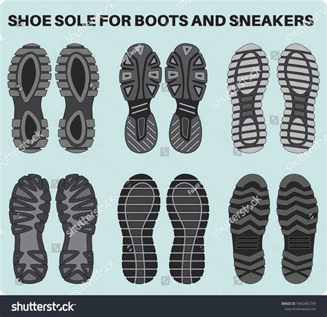 Shoe Sole Design Pattern Set Vector Stock Vector Royalty Free