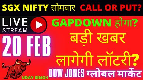 Monday Nifty Prediction सोमवार Nifty में Call Or Put Sgx Nifty 20