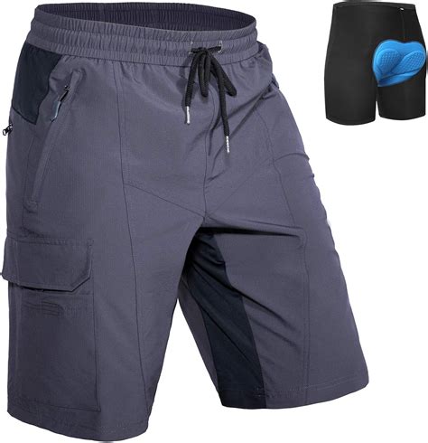 Hiauspor Pantalones cortos de bicicleta de montaña para hombre