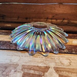 Bowls Clear Iridescent Celestial Federal Glass Company Vintage Etsy