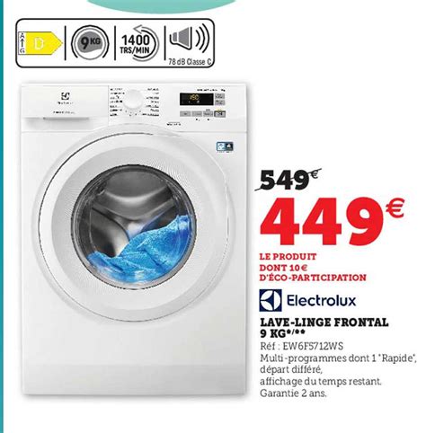 Promo Lave Linge Frontal Kg Electrolux Chez Super U Icatalogue Fr