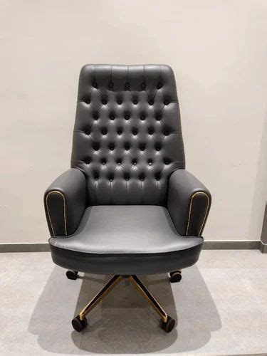 Rexine High Back Black Leather Boss Chair Fixed Arm At Rs In