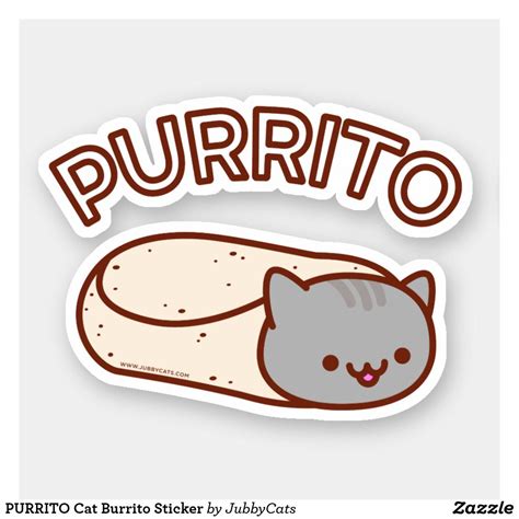 PURRITO Cat Burrito Sticker Zazzle Cat Stickers Cute Doodles Cute