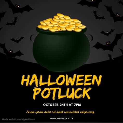 Halloween Potluck Instagram Post Template Postermywall