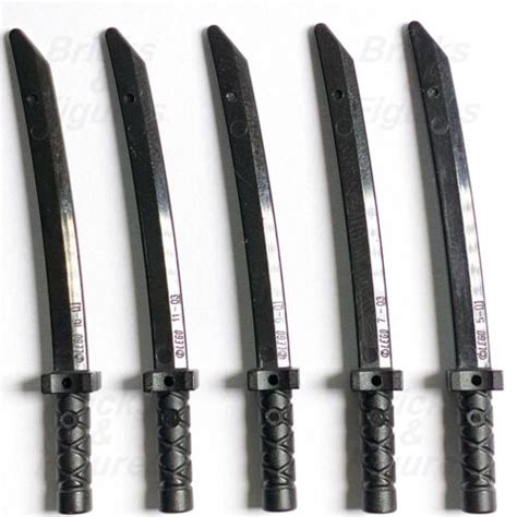 5 X Ninjago Lego® Black Ninja Katana Sword Samurai Warrior Minifigure