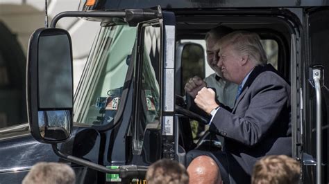 President Trump Seems To Really Love Photo Ops With Big Vehicles The