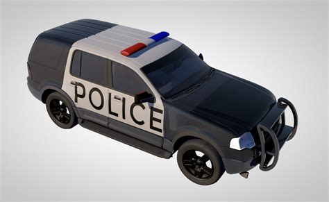 Police Car D Model Turbosquid