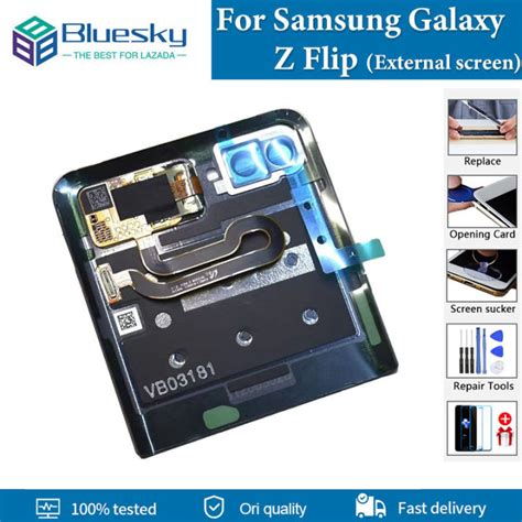 Original 1 1 External Screen For Samsung Galaxy Z Flip LCD Display