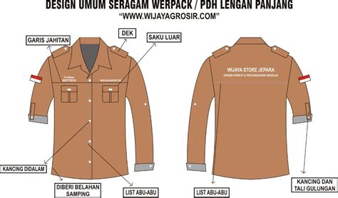 Desain Seragam Wearpackpdh Lengan Panjang Pakaian Jahit