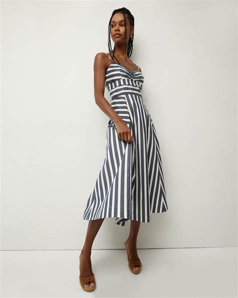 Veronica Beard Blige Striped Dress In White Lyst