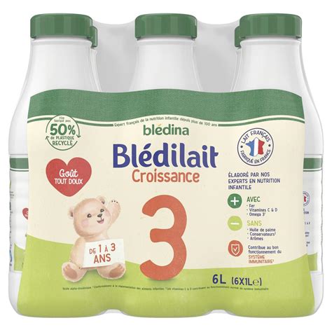 Achat Blédina Blédilait Lait de Croissance 3 Liquide Bébé Dès 12 Mois