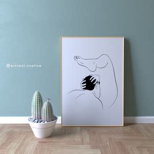 Erotic Line Art Print Oral Sex Scene Svg Minimal Erotic Drawing Erotic