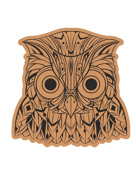 Decorative Owl Head Laser Cut Engraving Template Free Vector Arabic Cnc