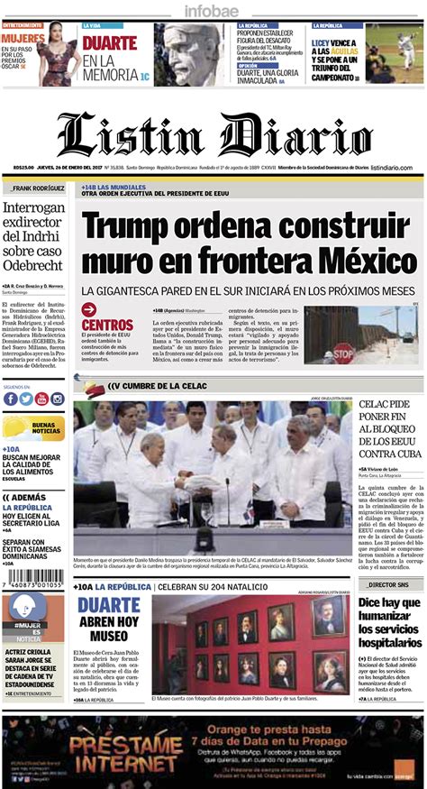 Listin Diario República Dominicana Jueves 26 De Enero De 2017 Infobae