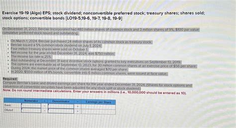 Solved Exercise 19 19 Algo Eps Stock Dividend